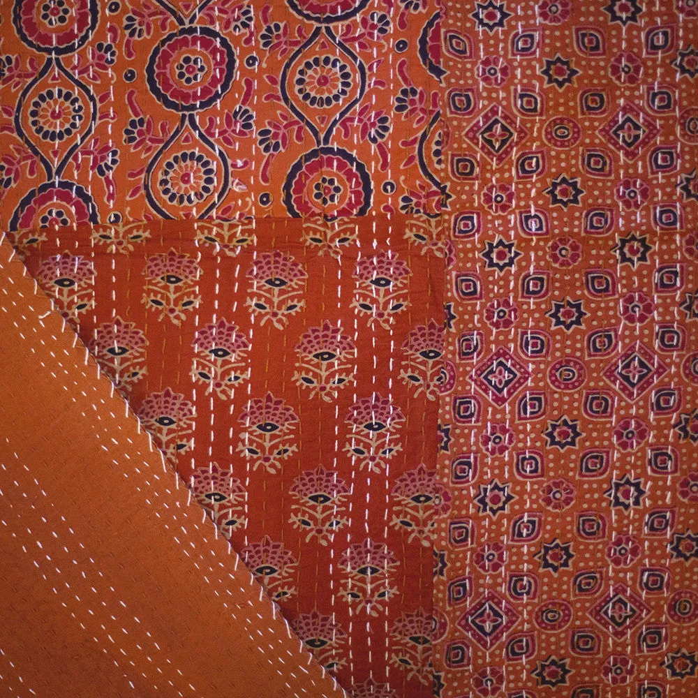 ajrakh gudri kantha throw - single (more colours available)