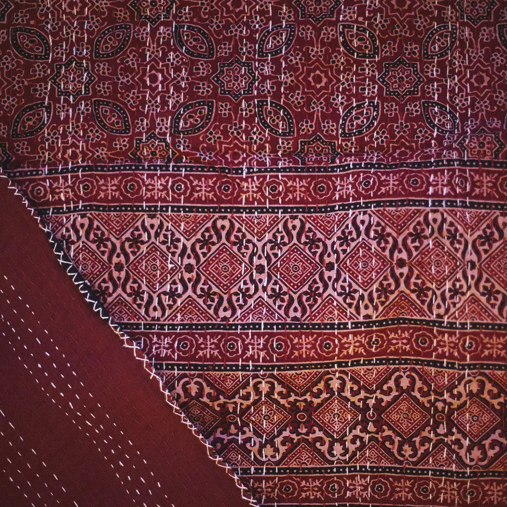 ajrakh gudri kantha throw - single (more colours available)