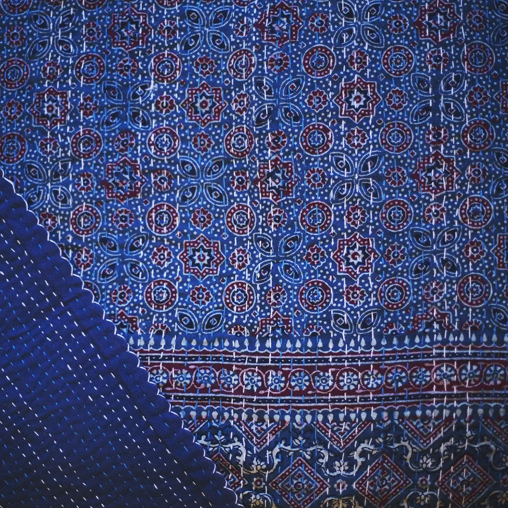 ajrakh gudri kantha throw - single (more colours available)