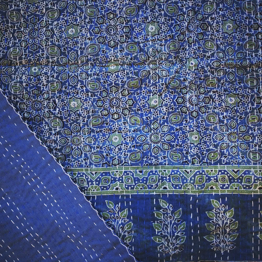 ajrakh gudri kantha throw - single (more colours available)