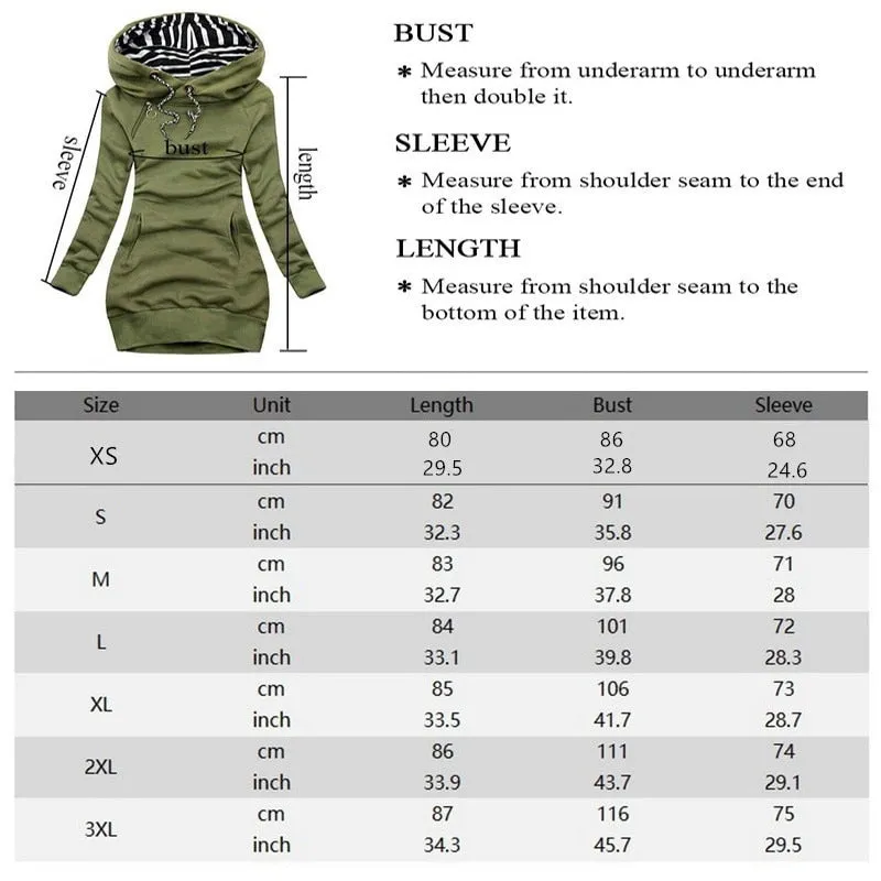 Autumn and Winter Women Long Sleeve Casual Pullover Hoodie Dress