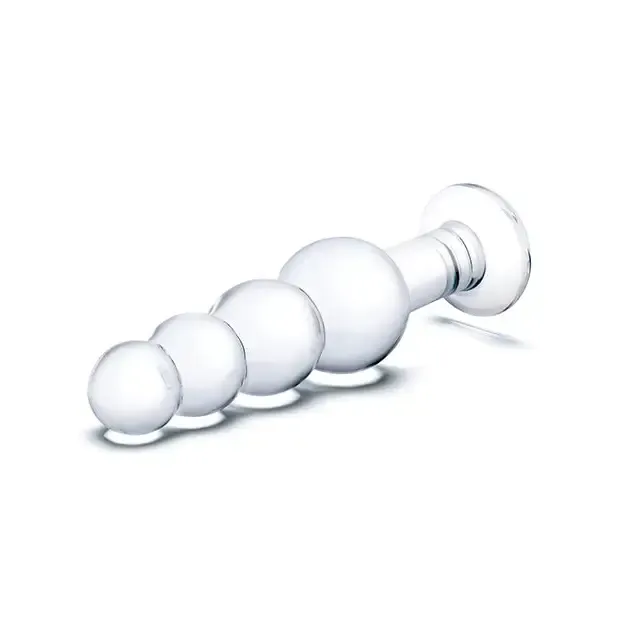 Glas 7.25 in. Glass Beaded Butt Plug