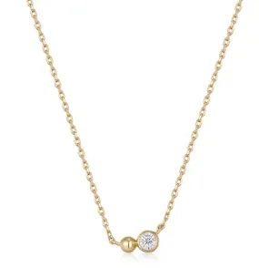 Gold Orb Sparkle Pendant Necklace
