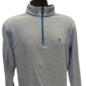 IZOD Pullover Sweater Mens Medium Light Blue Quarter Zip Athletic Sweatshirt
