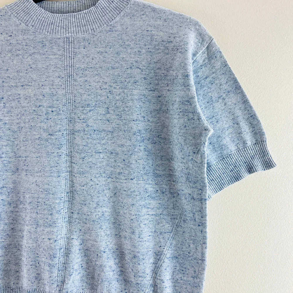 Ladies Short Sleeved Cotton Blend Knit Jumper Sweater
