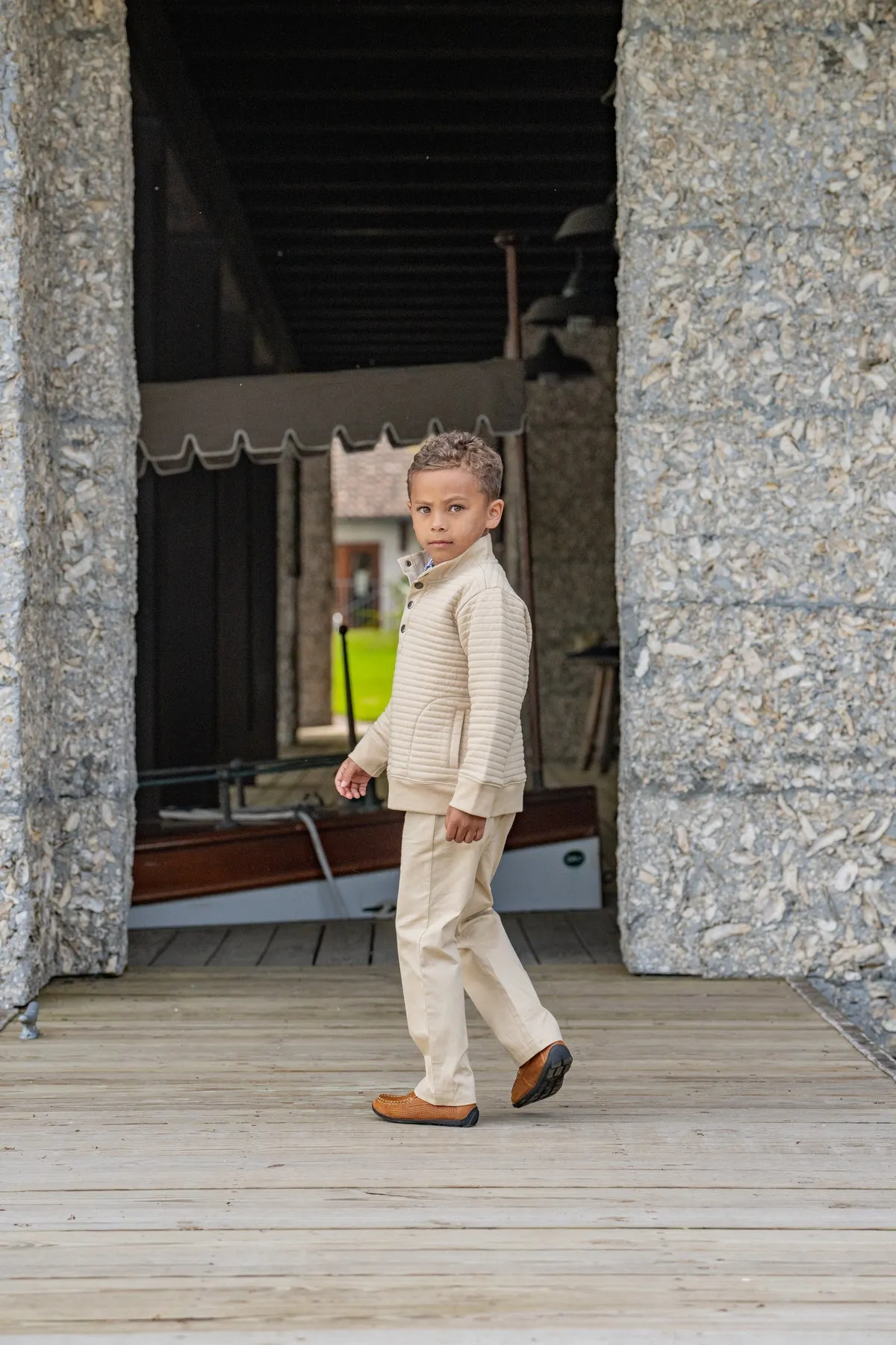 LANIER QUILTED PULLOVER SAND