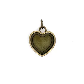 Ox Brass Heart Deep Closed Bezel Charm