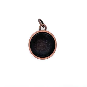 Ox Copper Round Deep Closed Bezel Charm