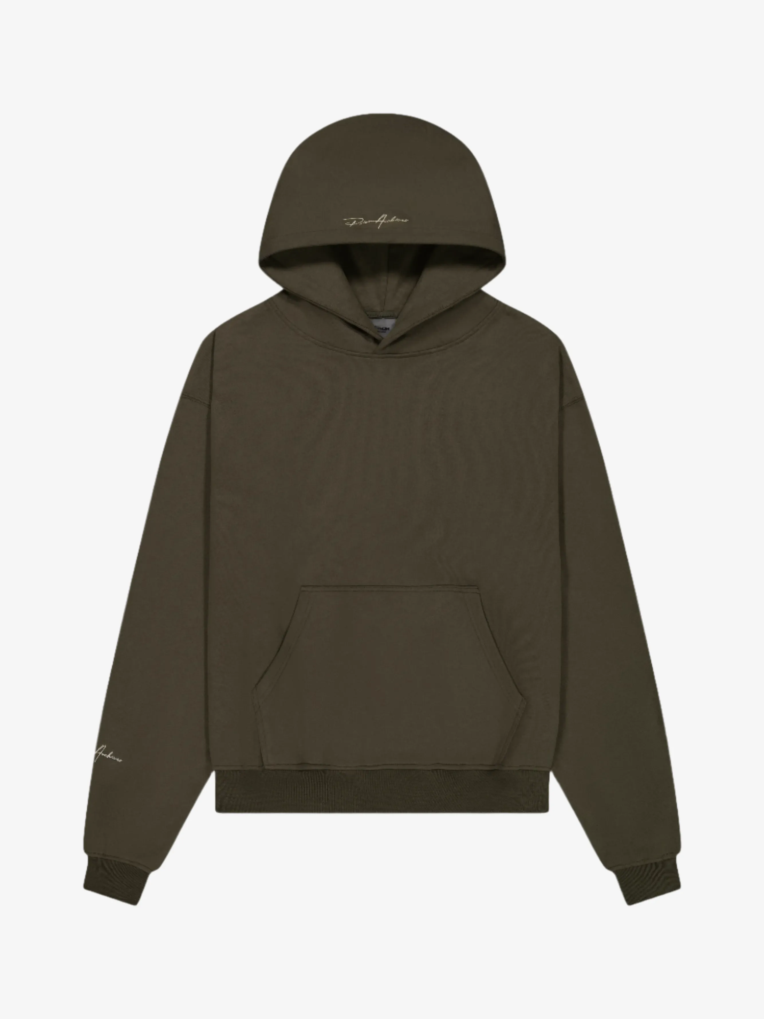 Prior Embroidery Logo Oversized Cropped Hoodie Oil