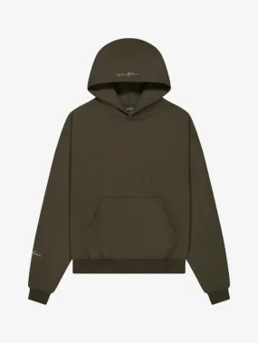 Prior Embroidery Logo Oversized Cropped Hoodie Oil