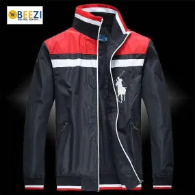 PRL Men's NavyBlue Red Longsleeves Track Jacket