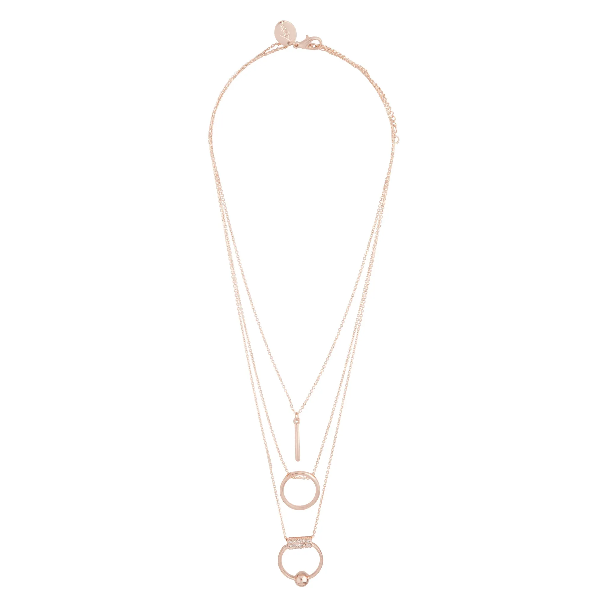 Rose Gold Fine Geometric Ball Necklace