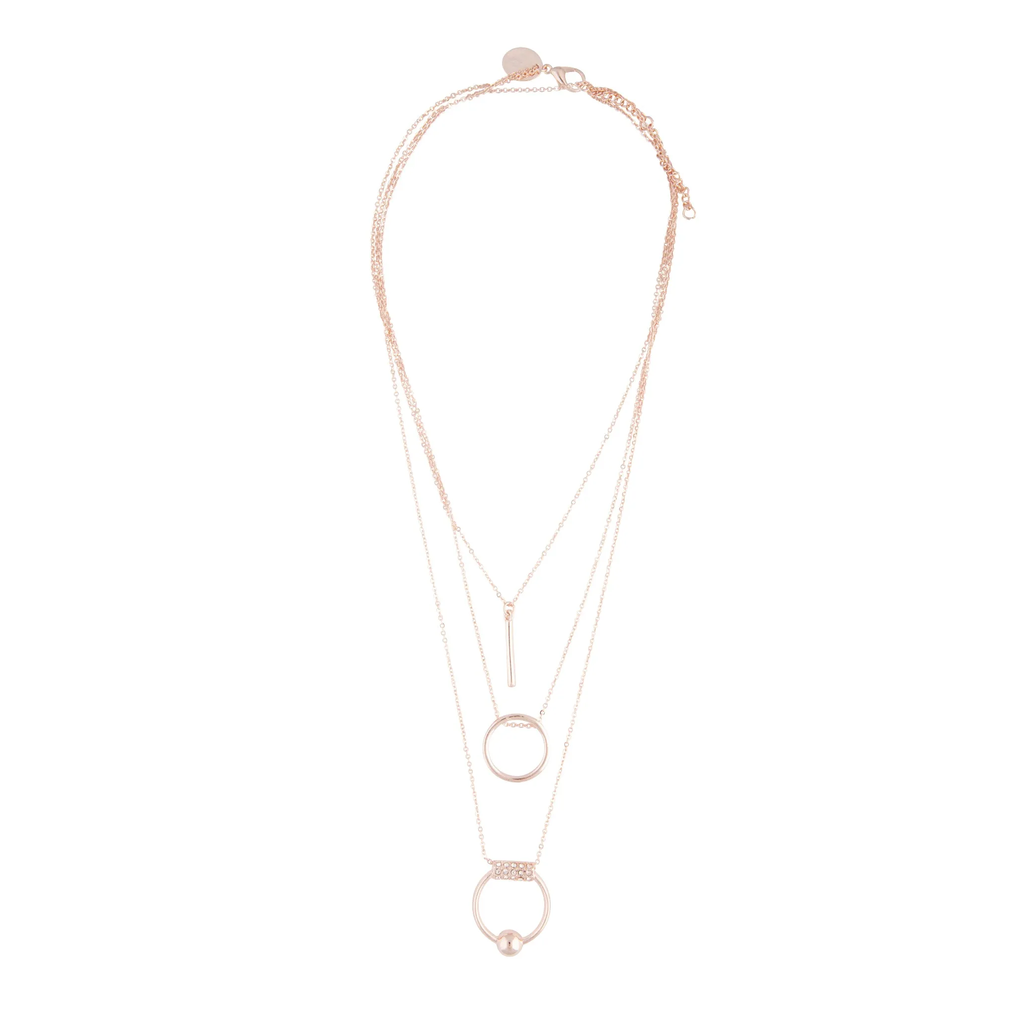 Rose Gold Fine Geometric Ball Necklace
