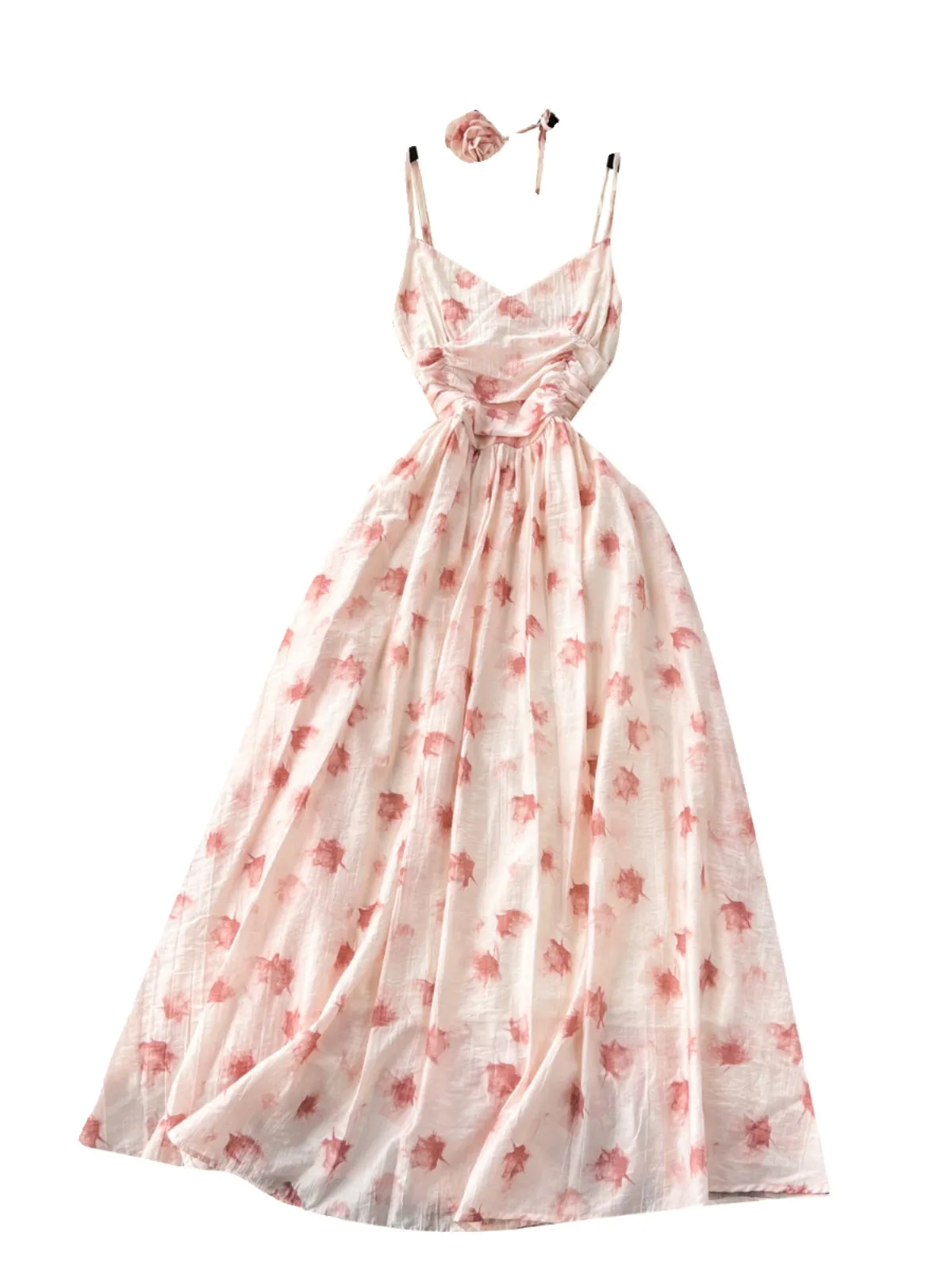 Vintage Ruffled Printed Slip Dress