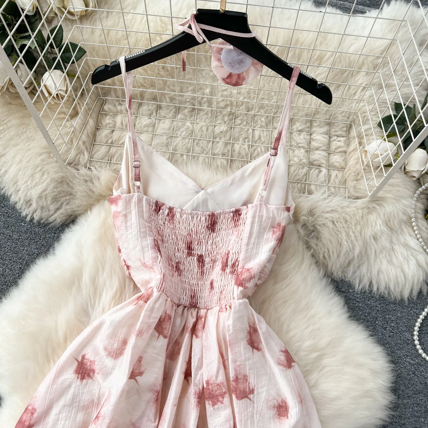 Vintage Ruffled Printed Slip Dress