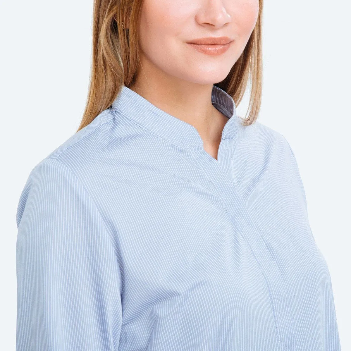 Women's Hybrid Popover - Blue Stripe