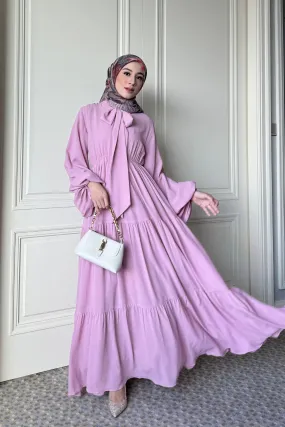Zayana Dress - Rose Pink - Dress Flowly Aksen Pita