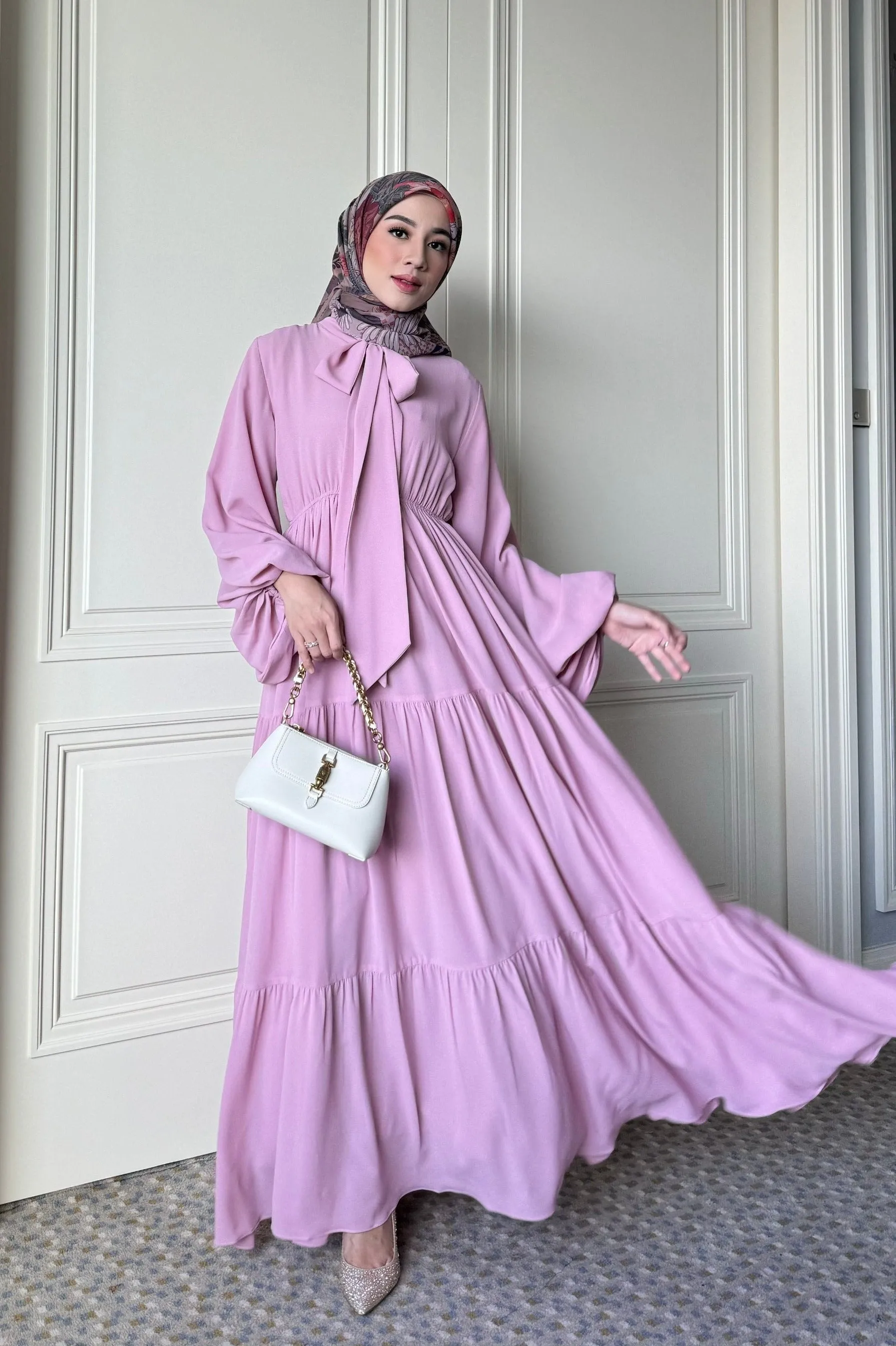 Zayana Dress - Rose Pink - Dress Flowly Aksen Pita